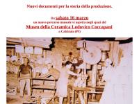 Dal 16 Marzo al Museo di Calcinaia nuovi documenti sulla storica produzione ceramista del territorio